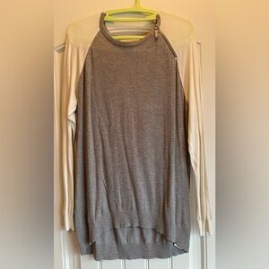 Michael Kors Gray and Ivory Sweater